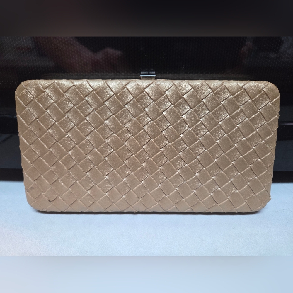 Golden Vinyl Hard Case Wallet 7x4x1